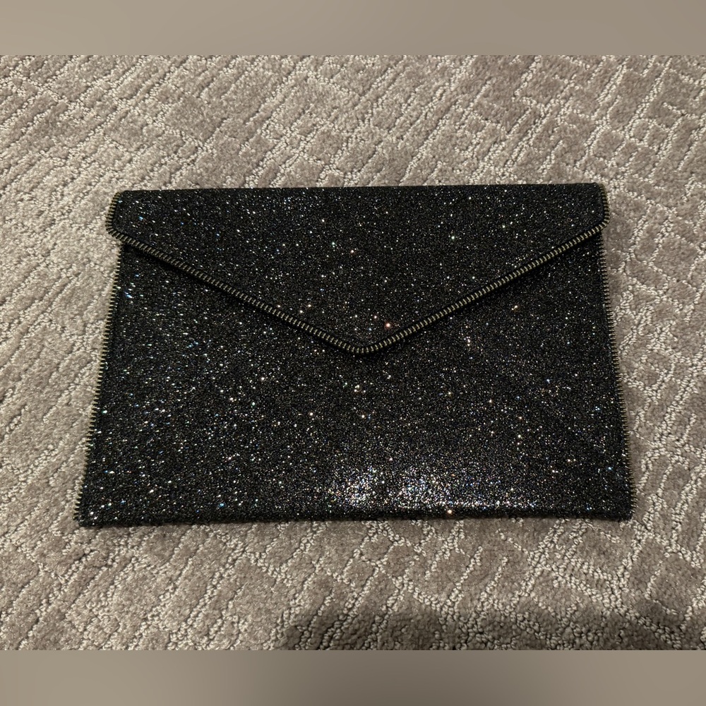 Glitter envelope clutch